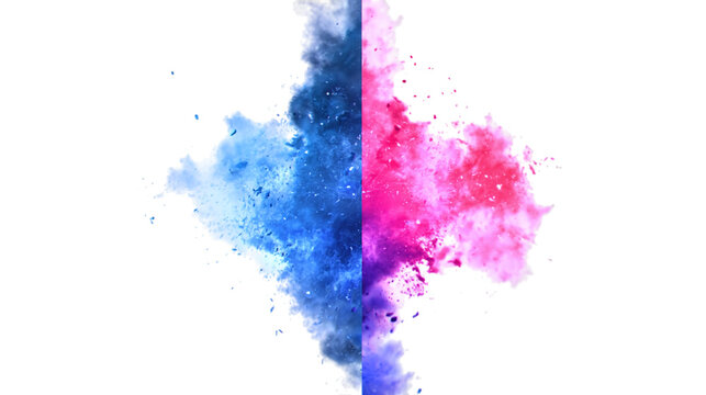 Split screen video intro template with dynamic transitions isolated on transparent background 