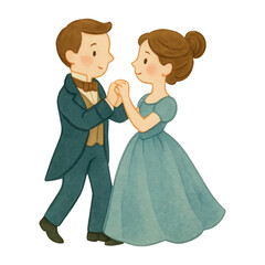 Fototapeta premium PNG Charming couple dancing gracefully.