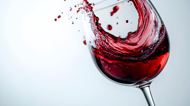 Dynamic red wine splash in motion - close up action shot for beverage enthusiasts - Powered by Adobe