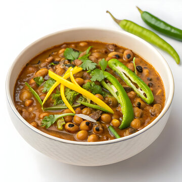 Flavorful lobia curry served in a bowl, made with black-eyed peas simmered in spicy tomato-onion gravy,