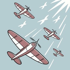 seamless pattern with airplane