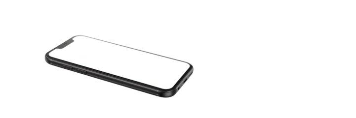 Sleek Smartphone Silhouette: A modern smartphone lies in solitary display, its screen radiating digital promise, inviting interaction and communication in a minimalist frame.
