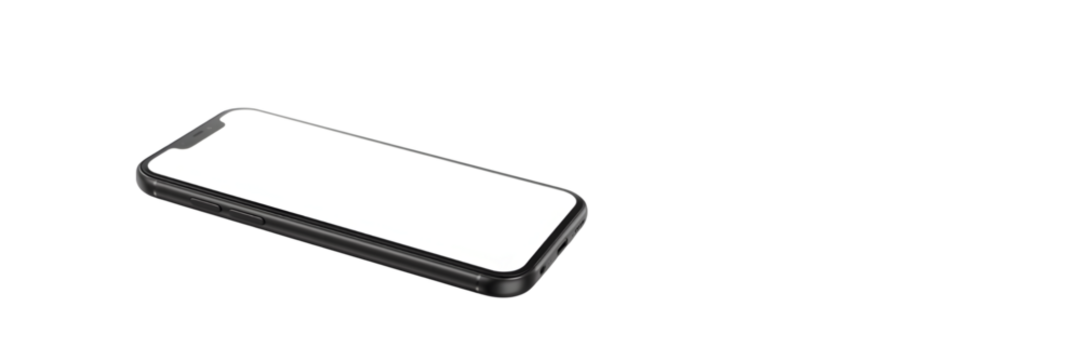 Sleek Smartphone Silhouette: A modern smartphone lies in solitary display, its screen radiating digital promise, inviting interaction and communication in a minimalist frame.