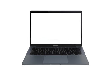 Modern Laptop with Blank Screen: A sleek, modern laptop sits open, its screen inviting with blank space ready for the user's unique content and work.