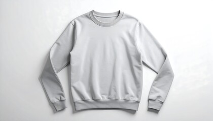 Blank gray sweatshirt laid flat
