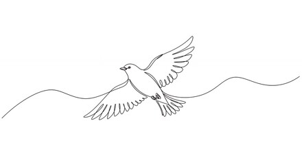 Obraz premium Line art bird in flight