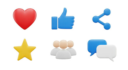 3d social media icons collection for digital platforms