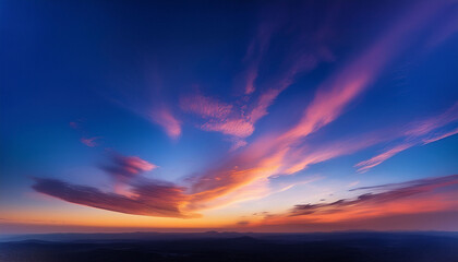 Fototapeta premium Dance Of Colors In The Sky As Day Transitions To Night Against A Gradient Background Ai Generated