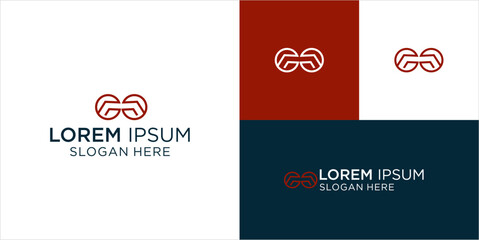 Modern logo design template glasses, unique graphic element for branding, creative corporate identity, professional icon for business, stylish and memorable 