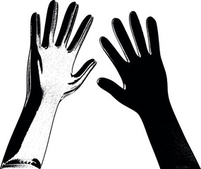 Abstract Silhouette of Hands 