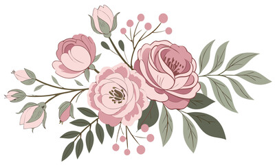 bouquet of roses on a white background