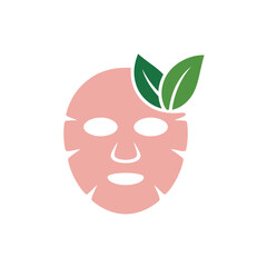 Obraz premium Illustration of Facial Mask with Leaves Beauty and Wellness Focus