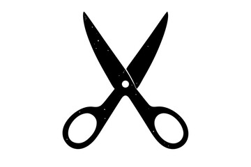 Vector art of silhouette of open scissors, a common tool used for cutting materials