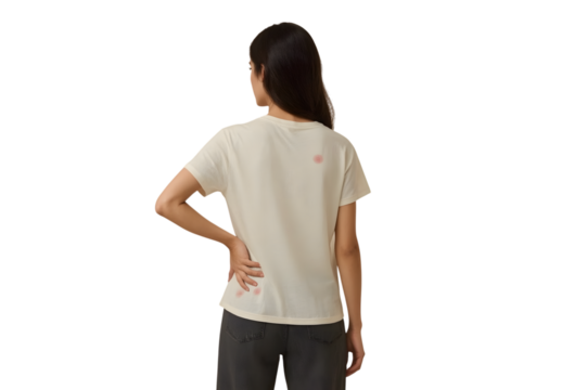 Simple T-shirt: A woman modeling a minimalist and understated T-shirt, the perfect blend of casual comfort and timeless style.