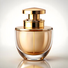 perfume bottle mockup with golden cap