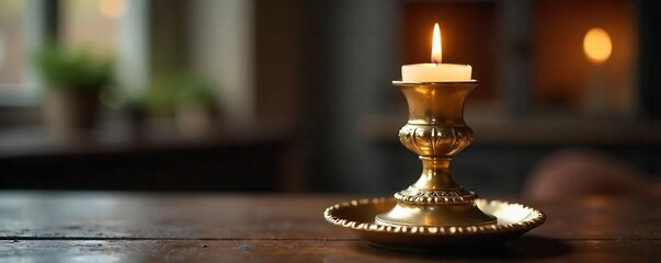 Elegant brass candlestick holder with intricate detailing, perfect for adding a touch of vintage charm to any home decor Ideal for candles, tea lights, or decorative accents , tea light, candle