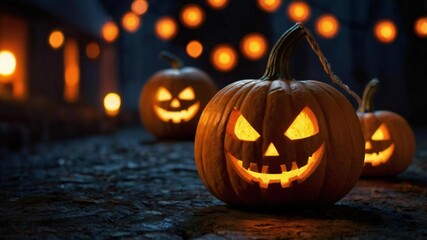 Fototapeta premium halloween pumpkin on a black background
