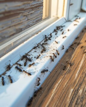 Captivating ant activity on windowsill  a study of organized behavior during a home incursion