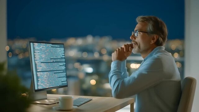Developers Concentrating on Terminal Commands with Coffee