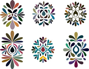 Colorful abstract floral motifs decorative