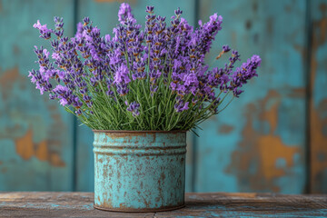 Beautiful French Country Lavender Arrangement with Script Details