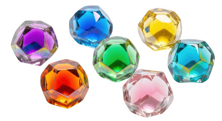 3d realistic assorted colorful gemstones scattered abstract arrangement