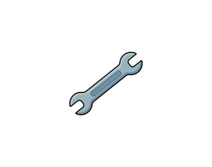 Vector illustration of cartoon wrench isolated on white background
