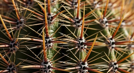 Close-up of a cactus with sharp spines.