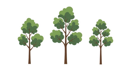 3d realistic trees collection diverse green foliage nature elements
