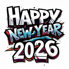 Modern and elegant Happy New Year 2026 typography design. Luxurious golden 3D numbers with a clean minimalist background.