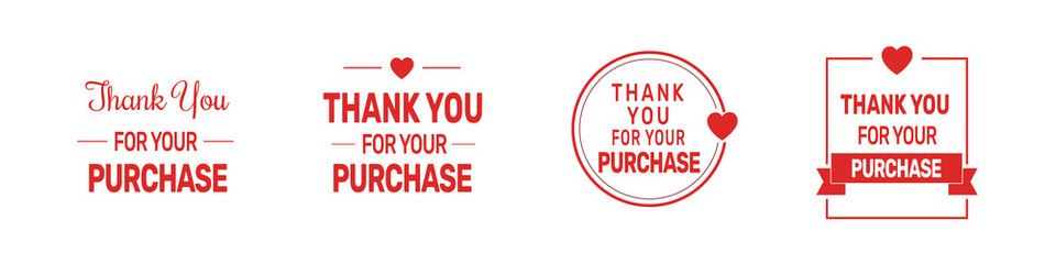Thank You for Your Purchase Red Vector Set – Minimal Labels & Badges
