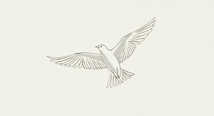 Obraz premium Bird in flight line art