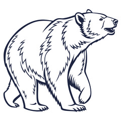 Obraz premium polar bear vector illustration, Vector art Design, line art Vector, Black & White bear vector illustrations
