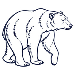 polar bear vector illustration, Vector art Design, line art Vector, Black & White bear vector illustrations