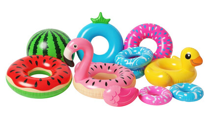3d vibrant inflatable pool floats assortment realistic summer fun objects