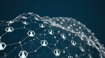 Networking in the Digital Sphere: A futuristic depiction of interconnected networks, symbolized by luminous lines and data points forming a global web.