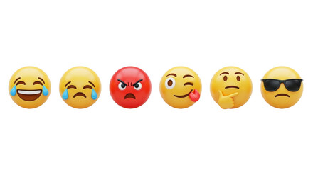3d expressive emoji collection diverse emotions realistic render