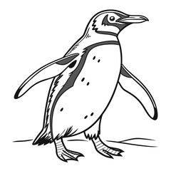 penguin vector illustration, Animal Vector art Design, Black & White Penguin Vector Design illustrations, Vector art Penguin