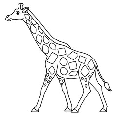 giraffe vector illustration, Vector Design, Black & White Vector Giraffe Design, Vector art illustrations