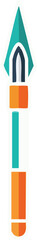 Abstract Vector Illustration of Arrow or Spear with Geometric Shapes in Blue and Orange Modern Design