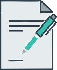 Modern Icon Set Vector of Document with Pen Illustration for Business and Office Design