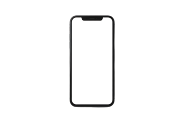 Modern Smartphone Blank Screen Isolated PNG Transparent Background