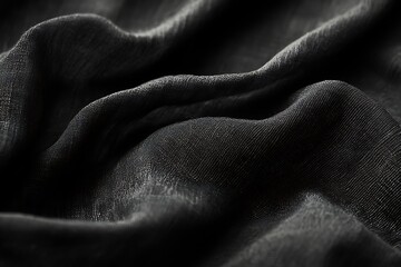 The luxurious black satin drapes gently, creating soft waves and a rich texture, perfect for showcasing elegance and sophistication in various designs