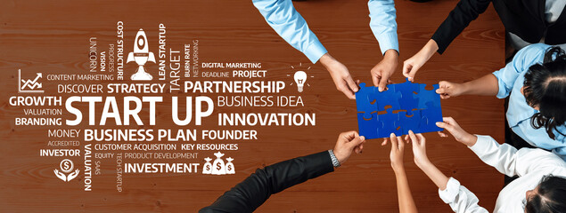 A diverse team collaborates on a startup strategy, emphasizing innovation and growth. The image...