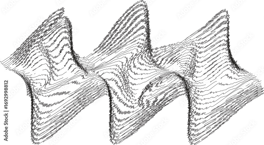Aufkleber glitch effect . distorted speed lines .abstract flow lines background . fluid wavy shape .rough edge