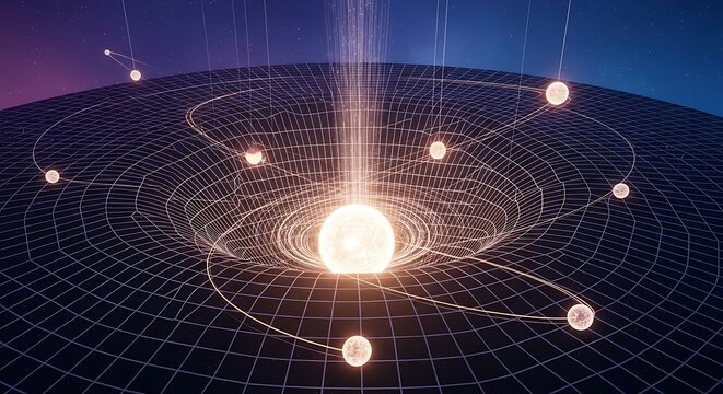 Atomic Structure and Gravitational Field Visualization.