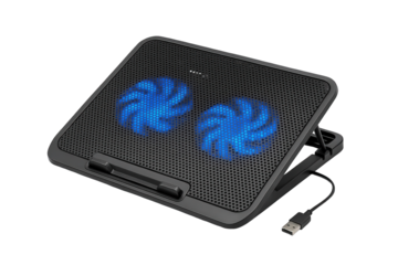 Laptop cooling pad with fans isolated on transparent background