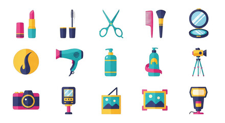 3d beauty and salon icons collection for design projects