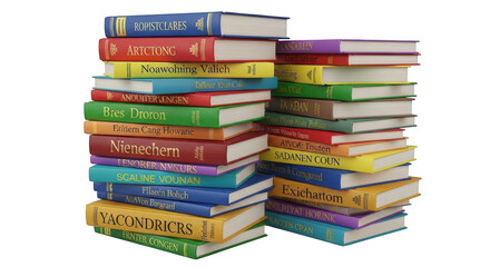 3d stack of colorful books realistic high-resolution render