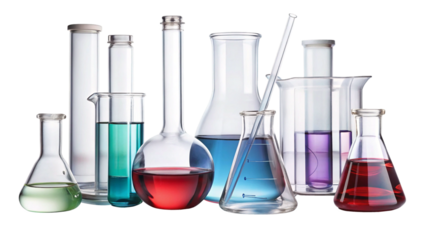 laboratory glassware  set isolated-on-a-white-
